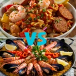 Jambalaya dish versus paella dish