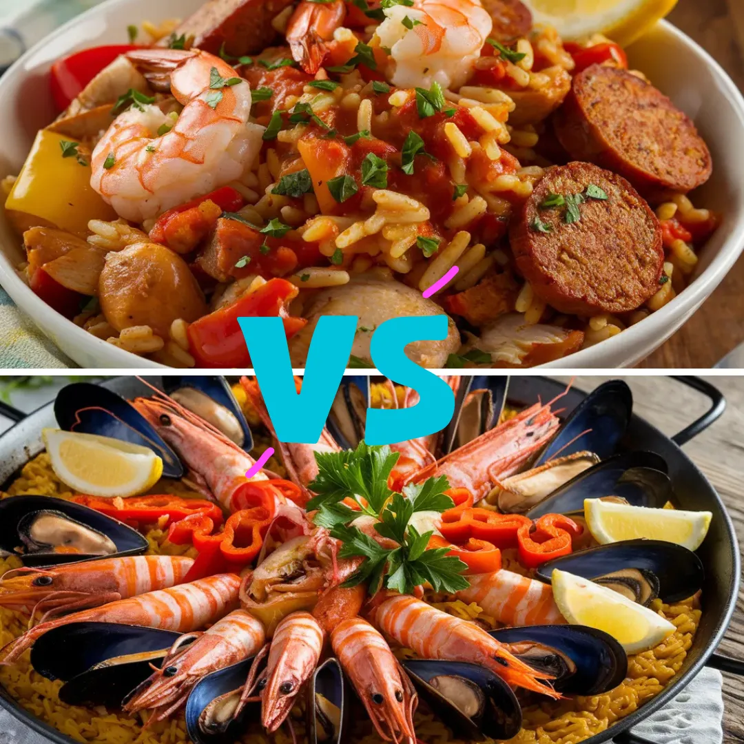 Jambalaya vs. Paella: Exploring Two Iconic Rice Dishes 1 Jambalaya dish versus paella dish