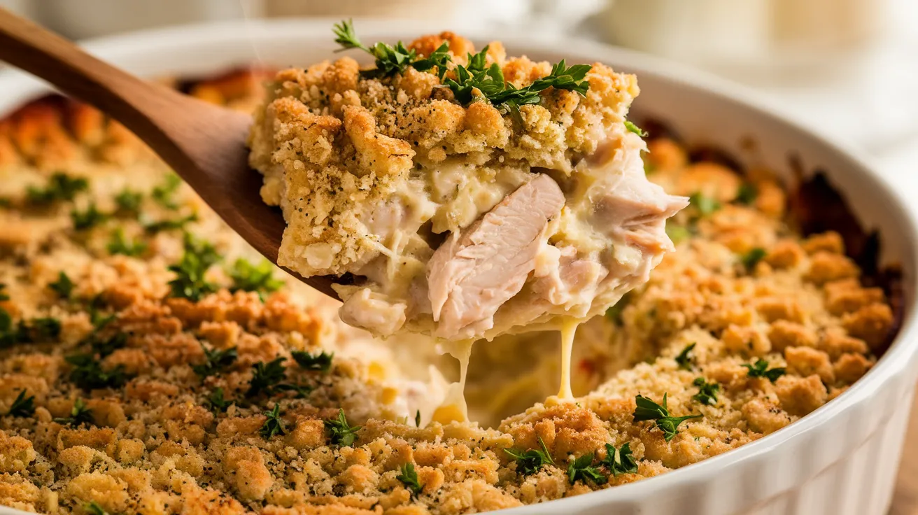 How To Master The Million Dollar Chicken Casserole: Tips & Tricks For Success 1 a creamy chicken casserole in a white baking dish