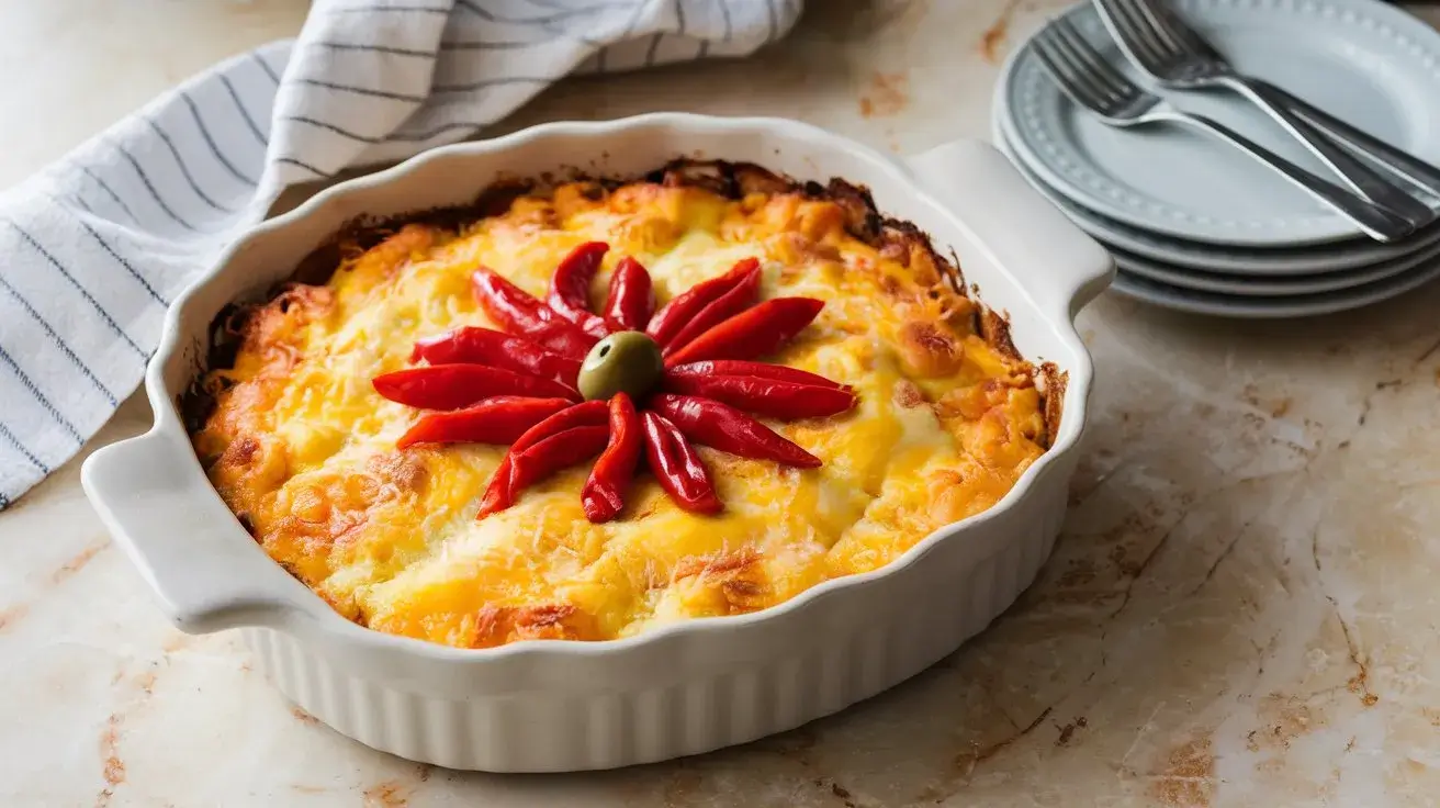 How Many Calories Are in Arroz Imperial? 1 Imperial Rice baked in a white ceramic baking dish
