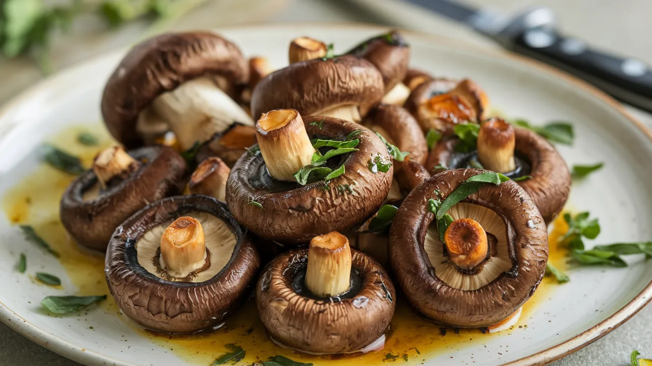Master the Art of Button Mushrooms: From Simple Starters to Gourmet Dishes 1 golden-brown sautéed button mushrooms