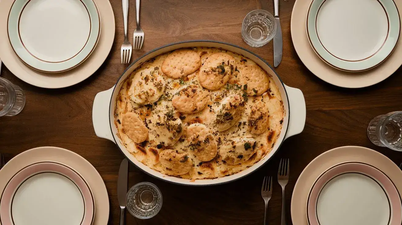 What is the key to making a good casserole? 1 a creamy cracker-topped chicken casserole