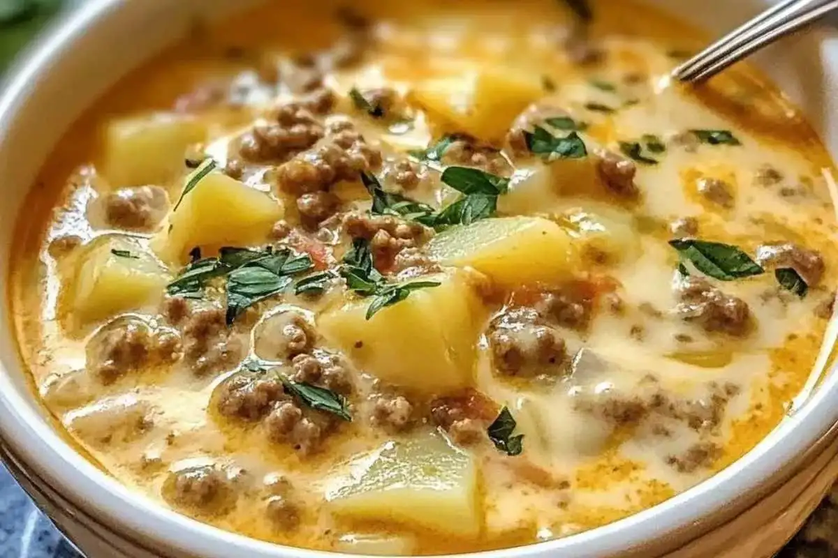 A Delicious Journey Through Comforting Soup: 10 Unique Recipes for Every Season 1 A grandma's Cheesy Hamburger Potato Soup